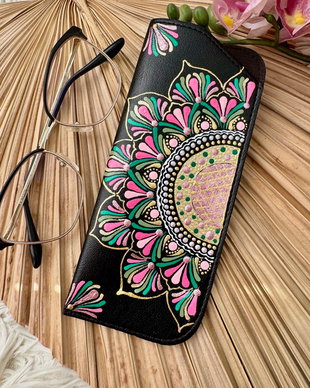 Etui pentru ochelari-pictat manual - "Summer vibe"