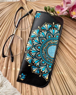 Etui ochelari pictat manual - Blue summer"