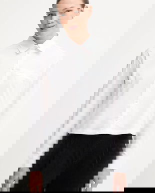 United Colors of Benetton cămașă culoarea alb, cu guler clasic, relaxed, 54KXDQ0CC