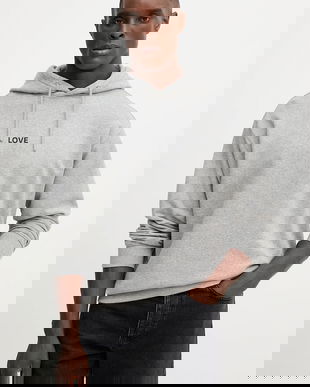 United Colors of Benetton hanorac de bumbac culoarea gri, cu glugă, cu imprimeu, 3Y9YU201Y