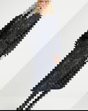 MUNTHE rochie GITALU culoarea bleumarin, maxi, evazați, 253130625320