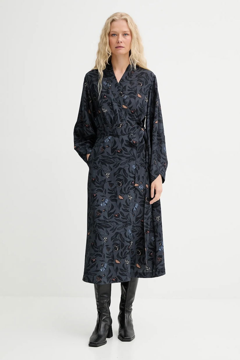 MUNTHE rochie GITALU culoarea bleumarin, maxi, evazați, 253130625320