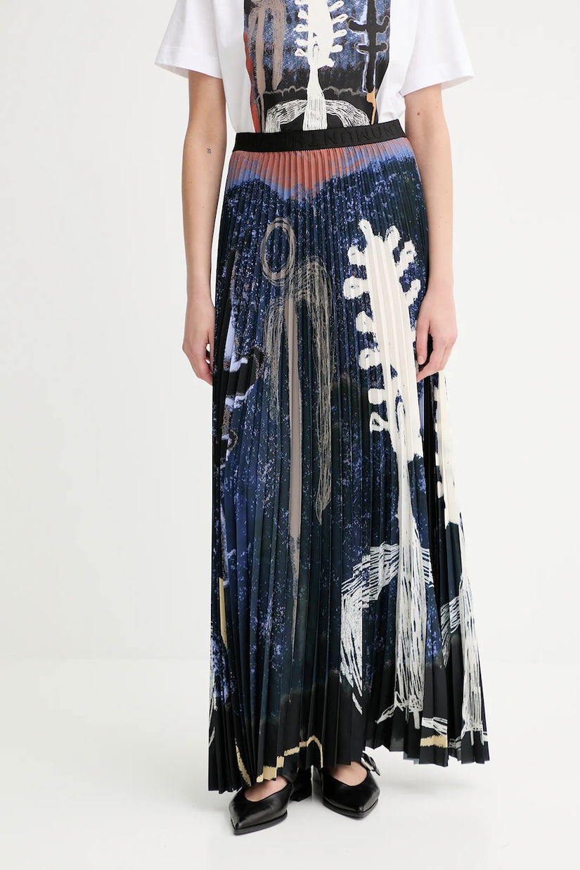 MUNTHE fustă TAULLA culoarea bleumarin, maxi, evazați, 253121125323