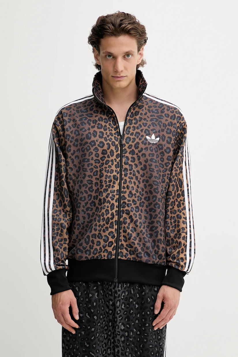 adidas Originals bluză culoarea maro, cu imprimeu, JV7578