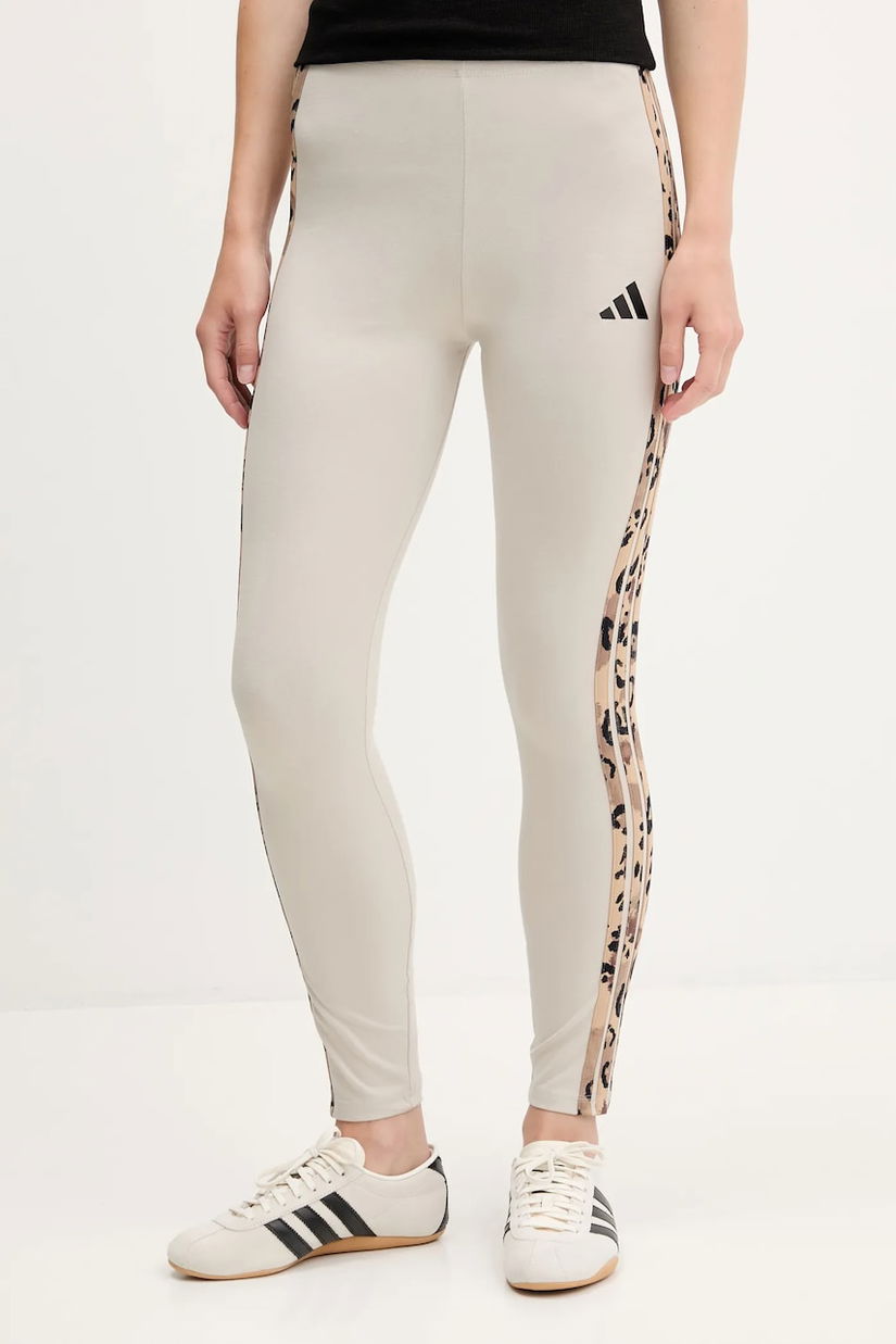 adidas colanți Animal culoarea bej, cu imprimeu, JM1867