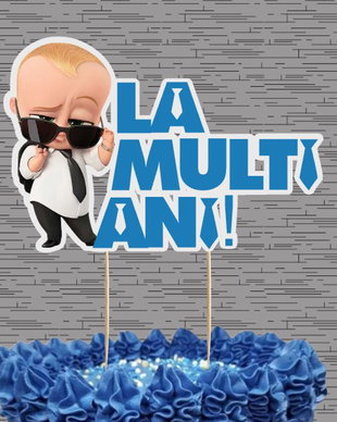 Topper tort Baby boss "La multi ani!"