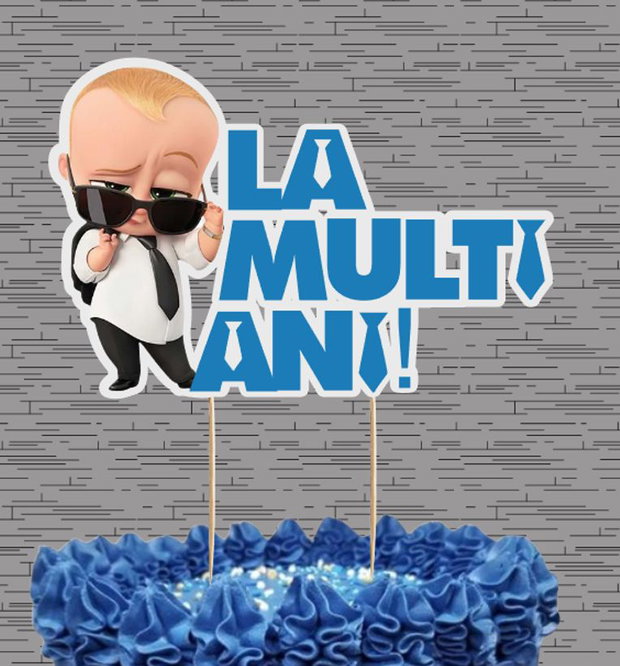 Topper tort Baby boss "La multi ani!"