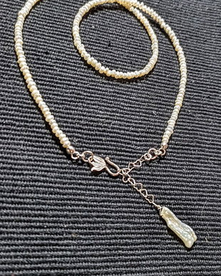 Colier argint perle naturale de cultura baroc rondele mini perla naturala keshi inchidere frontala minimalist boho chic trendy - Transport gratuit