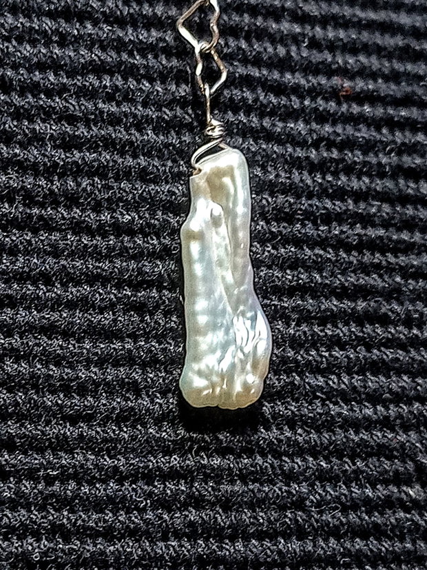 Colier argint perle naturale de cultura baroc rondele mini perla naturala keshi inchidere frontala minimalist boho chic trendy - Transport gratuit