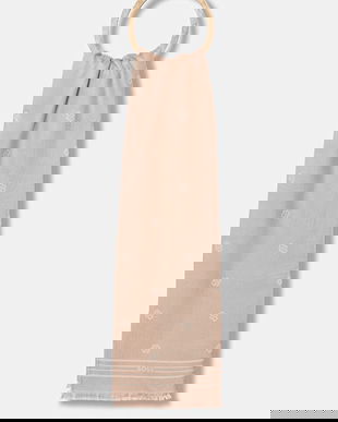 BOSS șal culoarea bej, cu model, 50535789