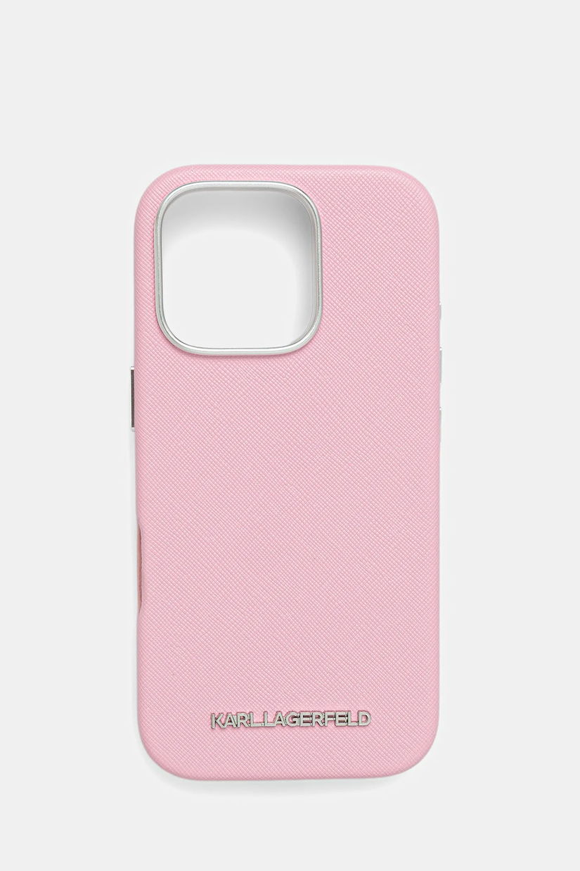 Karl Lagerfeld husă pentru telefon iPhone 16 Pro culoarea roz, KLHMP16LPSAFWMCP