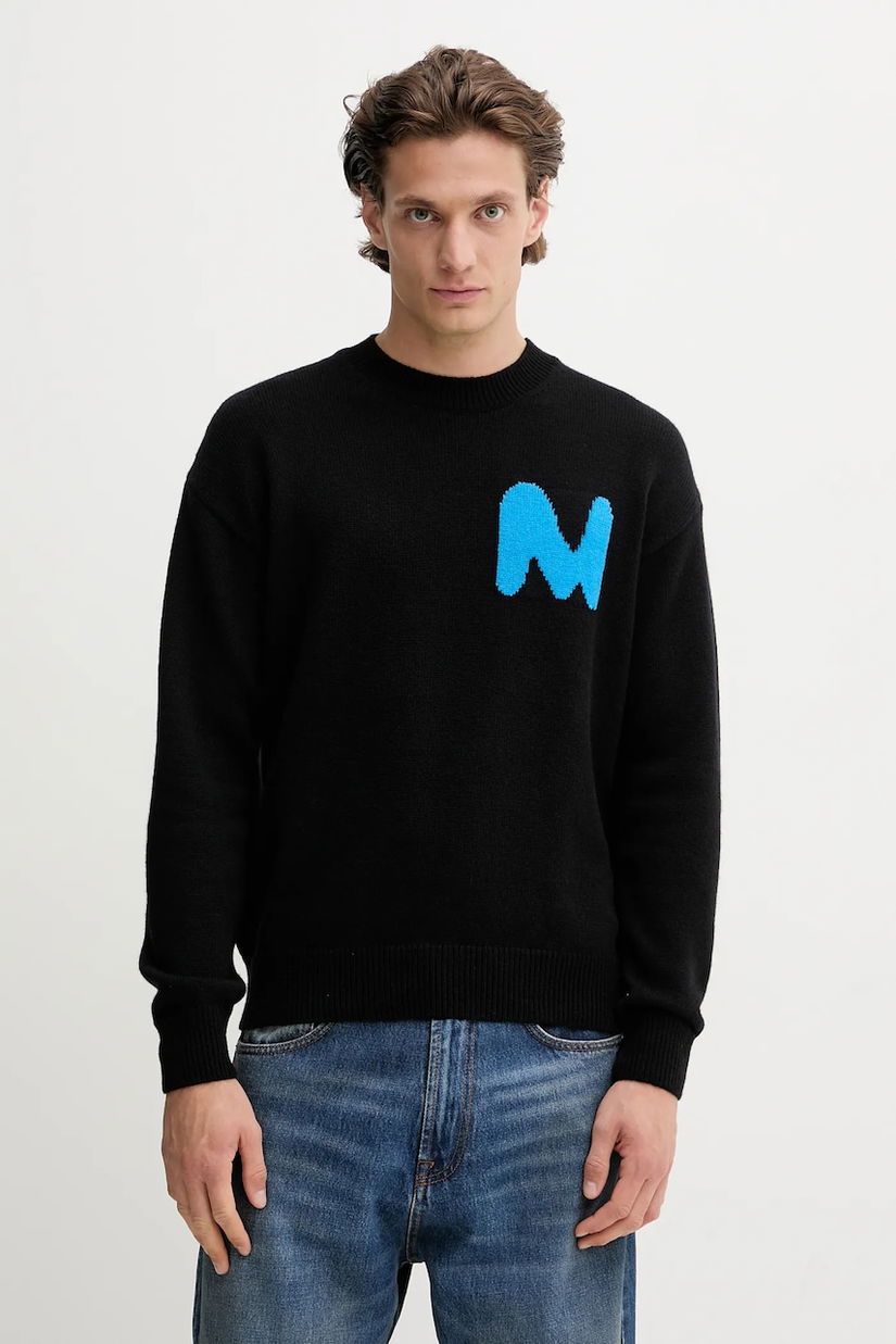 MSGM pulover de lână culoarea negru, 3940MM204.257596