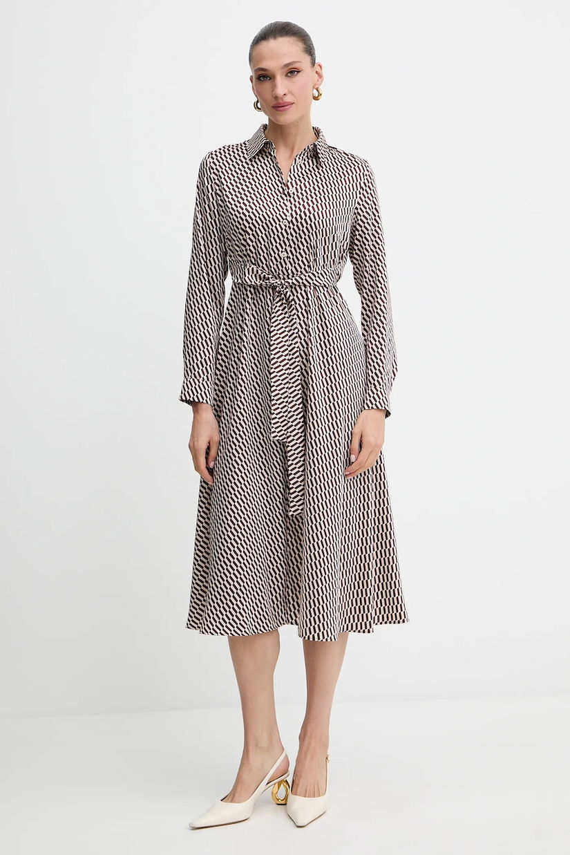 Marella rochie Emme by Marella culoarea bordo, midi, evazați, 2525226101200