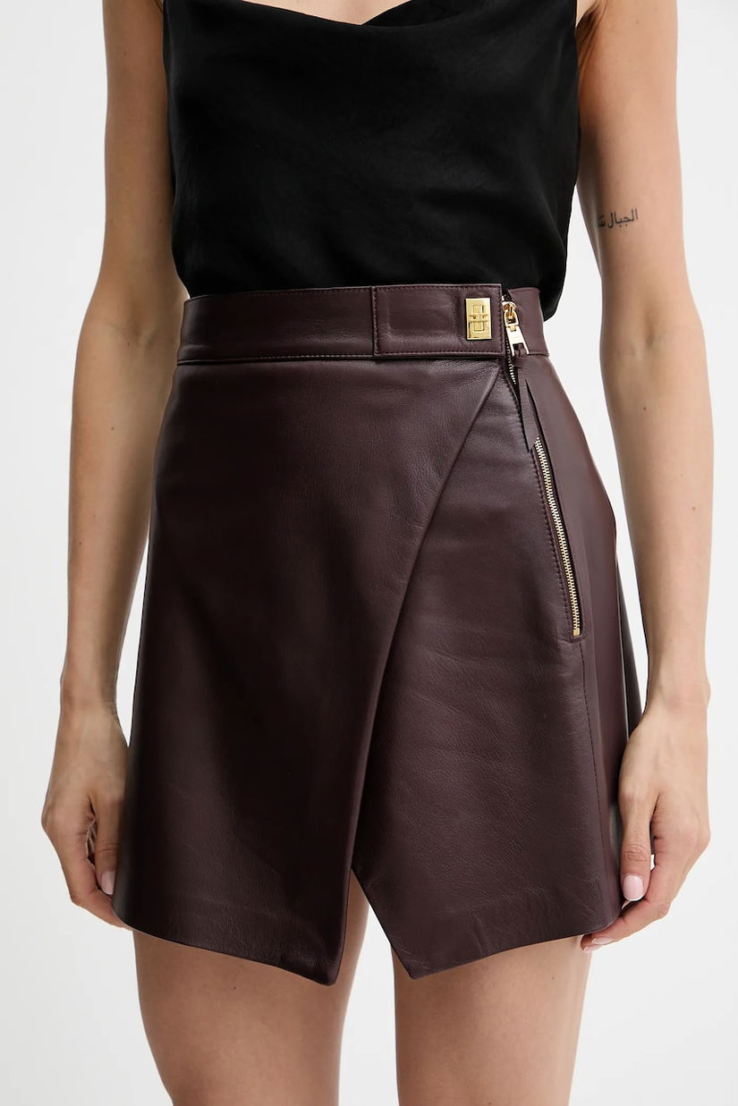 Elisabetta Franchi fustă culoarea bordo, mini, drept, GP06Z56E2