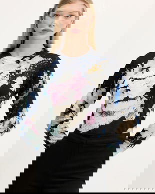 Desigual pulover NENUFAR LACROIX culoarea negru, light, 25WWJF46