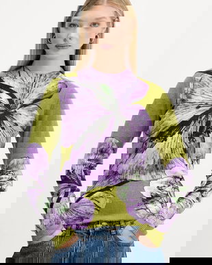 Desigual pulover ORQUIDEA LACROIX culoarea violet, light, 25WWJF42