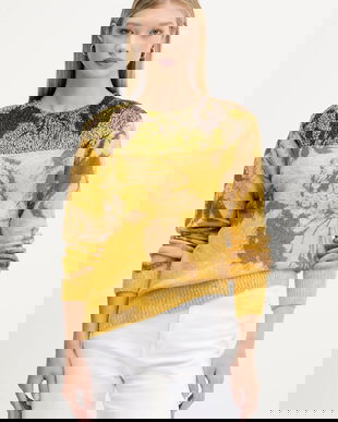 Desigual pulover din amestec de lână ADAK culoarea galben, light, 25WWJF30