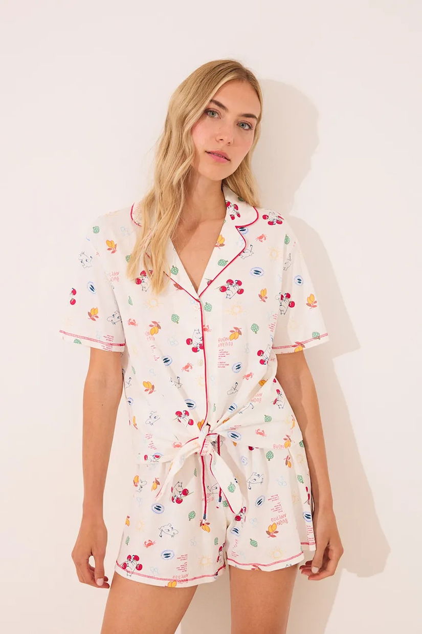 women'secret pijamale de bumbac culoarea alb, bumbac, 3132114