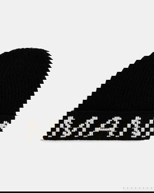 ERMANNO Firenze căciulă de lână culoarea negru, 57TV003EP9