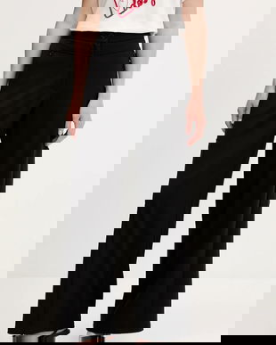 Desigual pantaloni LATE culoarea negru, lat, high waist, 25WWPW06