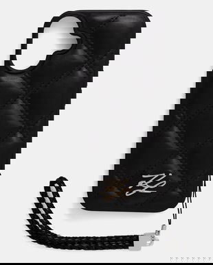 Karl Lagerfeld husă pentru telefon iPhone 16 culoarea negru, KLHCP16SPSQSKLSMSK