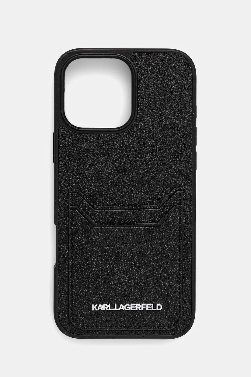 Karl Lagerfeld husă pentru telefon iPhone 16 Pro Max culoarea negru, KLHCP16XPKHPORPK
