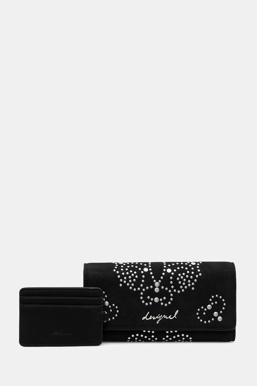Desigual portofel POKER FACE MARIONA culoarea negru, 25WAYP46