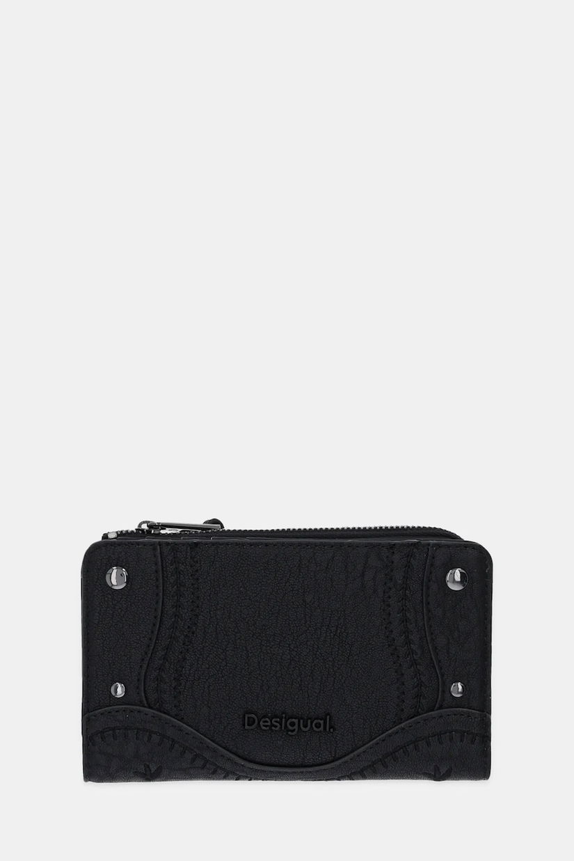 Desigual portofel EMBRO PATCH EMMA BLA culoarea negru, 25WAYP17