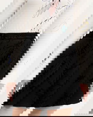 Desigual fustă FLOCK culoarea negru, mini, evazați, 25WWFW10