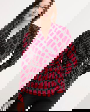 Joseph Ribkoff bluză culoarea bordo, cu imprimeu, 253139