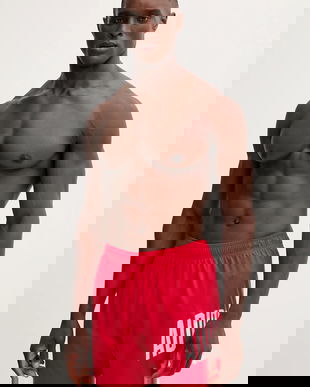 adidas pantaloni scurți de baie COLLGT SH 5IN culoarea rosu, JX2661