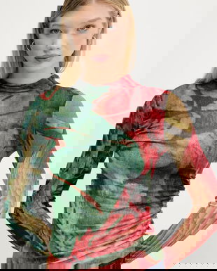 Desigual pulover TAPIZ LACROI culoarea verde, light, 25WWJF48