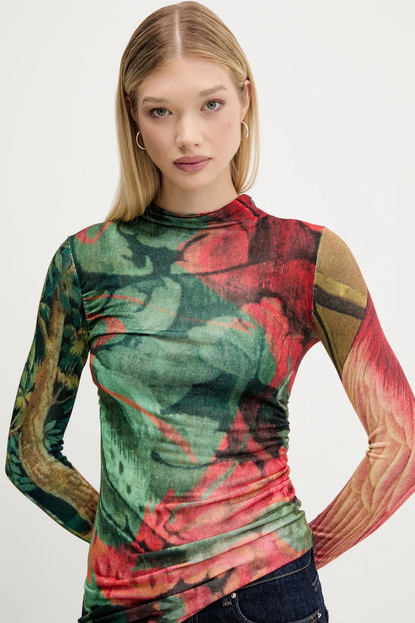 Desigual pulover TAPIZ LACROI culoarea verde, light, 25WWJF48