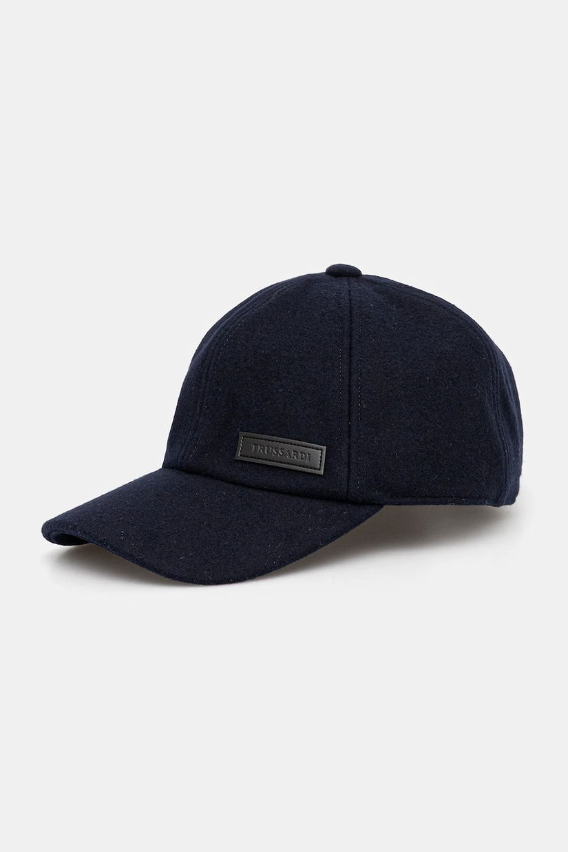 Trussardi șapcă căptușită cu lână culoarea bleumarin, E001C000007N