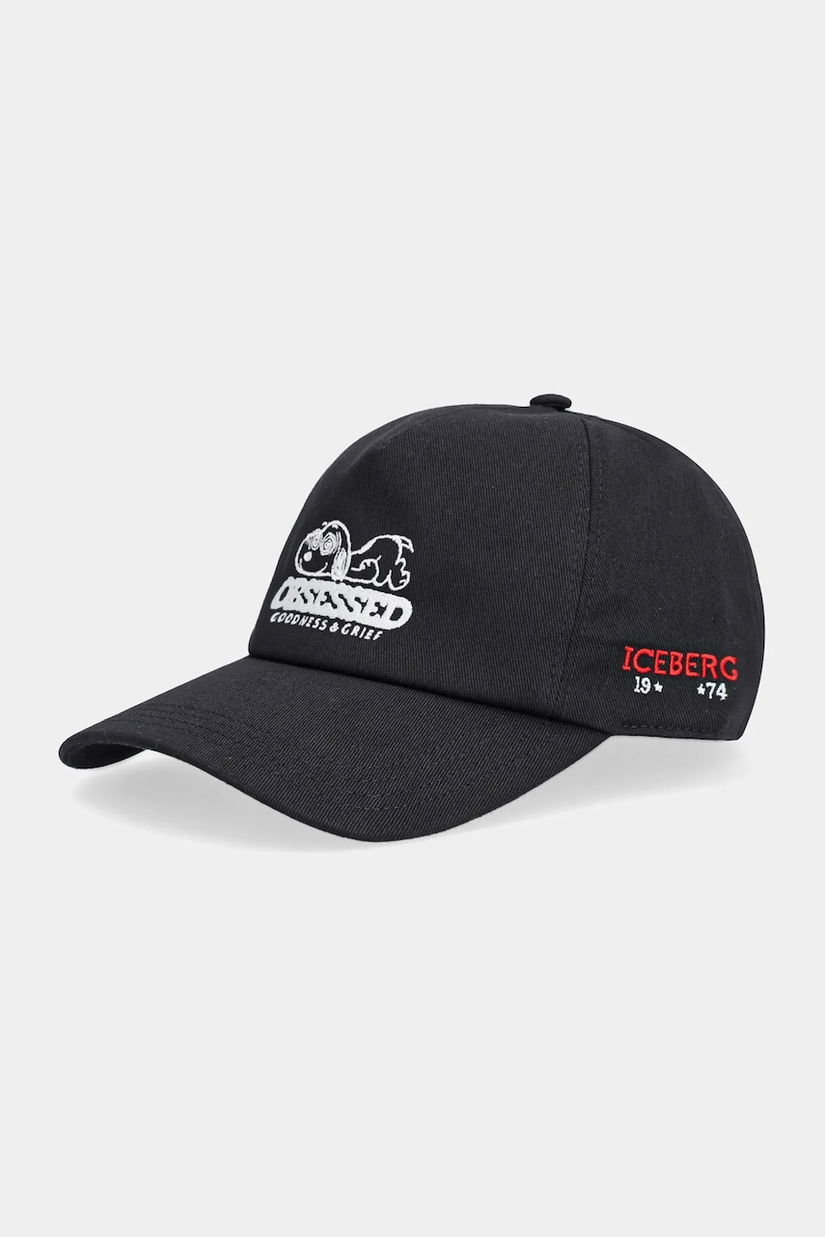 Iceberg șapcă de baseball din bumbac culoarea negru, 7105 6967