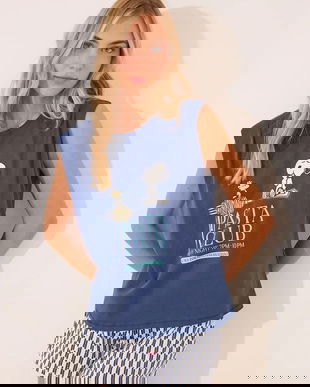 women'secret set de pijama de bumbac culoarea bleumarin, 3132121