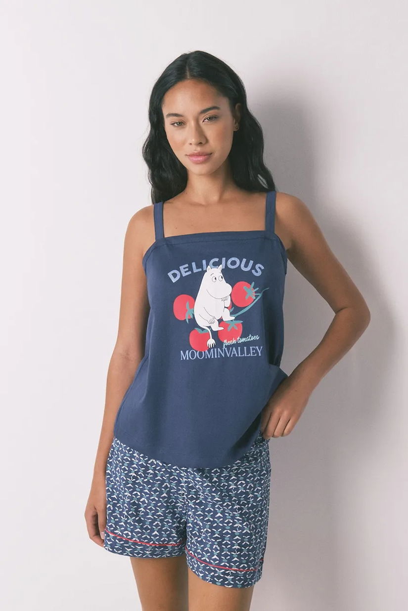 women'secret pijamale de bumbac culoarea bleumarin, bumbac, 3132111