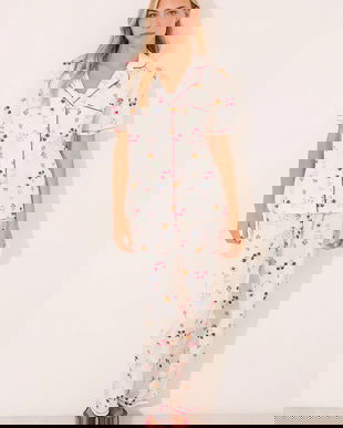 women'secret pijamale de bumbac culoarea alb, bumbac, 3132103