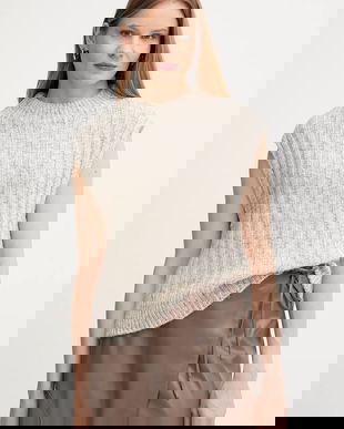 Barbour vestă cu lână ANASTASIA culoarea bej, călduros, LKN1664