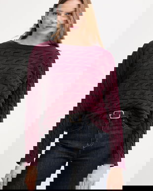 OUI pulover culoarea bordo, light, 94609