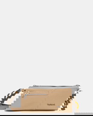 Desigual poșetă DELTA NOVA SILVER culoarea bej, 25WAXPAF