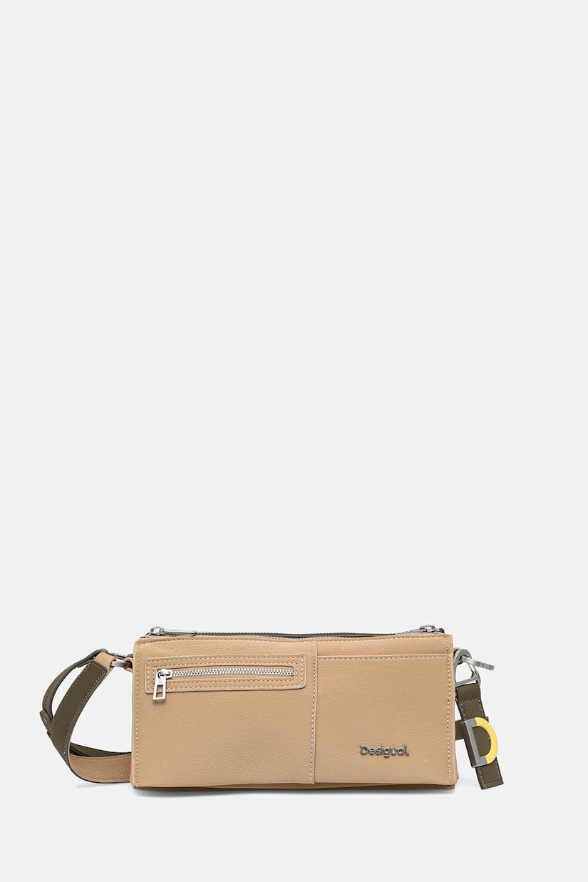 Desigual poșetă DELTA NOVA SILVER culoarea bej, 25WAXPAF