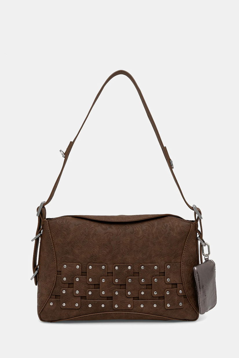 Desigual poșetă NEW PATCH 2 CHOCO culoarea maro, 25WAXPBP
