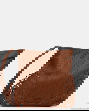 Desigual poșetă EMBRO PATCH LOVERTY C culoarea maro, 25WAXPA8