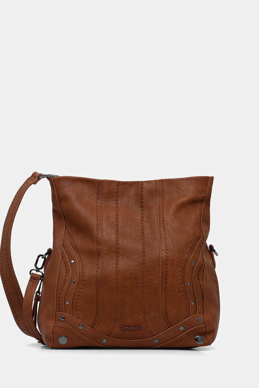 Desigual poșetă EMBRO PATCH LOVERTY C culoarea maro, 25WAXPA8