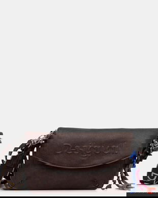 Desigual poșetă HALF LOGO TROKEL culoarea maro, 25WAXP70