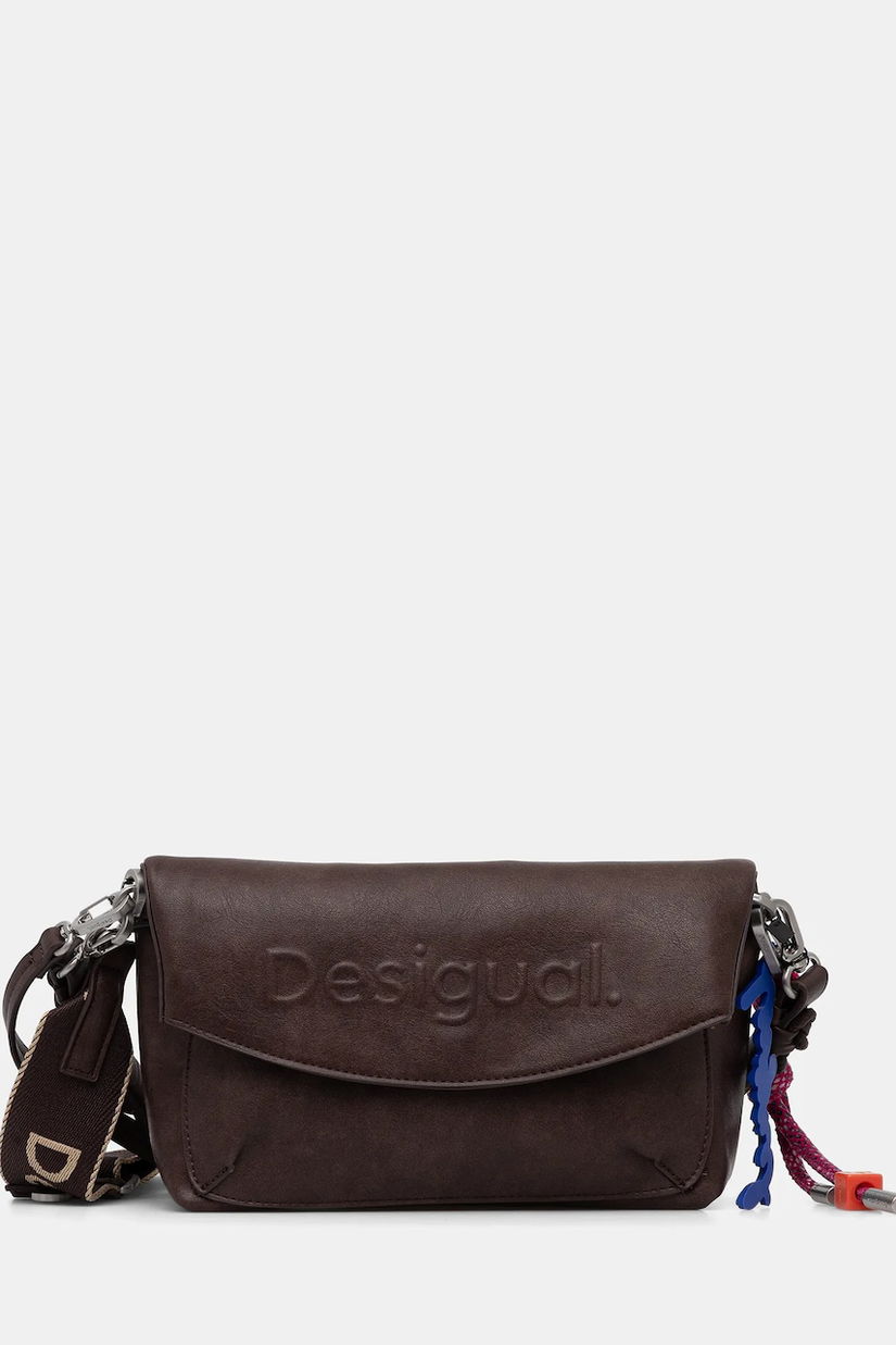 Desigual poșetă HALF LOGO TROKEL culoarea maro, 25WAXP70