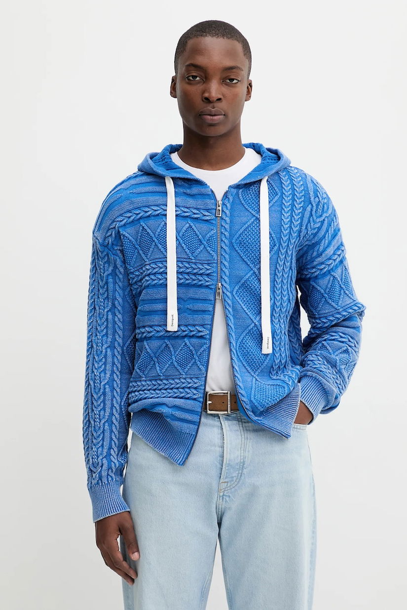 Desigual cardigan din bumbac BLUEWASHED 25WMJF08