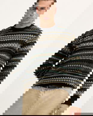 Barbour pulover de lână culoarea negru, călduros, MKN1027