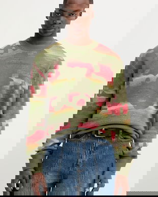 Desigual pulover culoarea verde, 25WMJF09